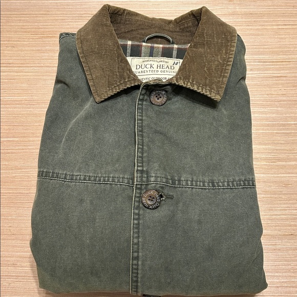 Duck Head Olive Field Jacket with Brown Collar - Picture 12 of 12